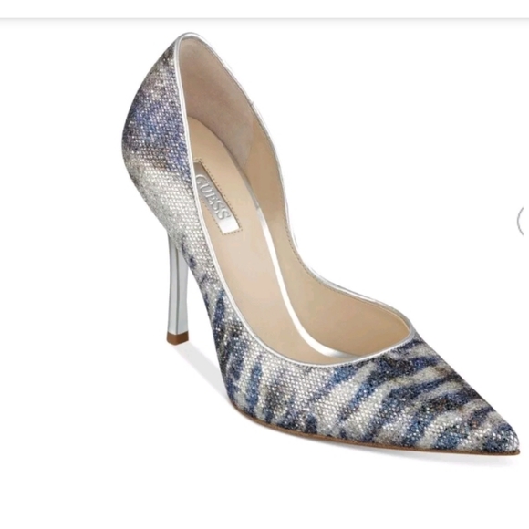 Guess Shoes - NWOT Sparkly Blue and Silver GUESS heels